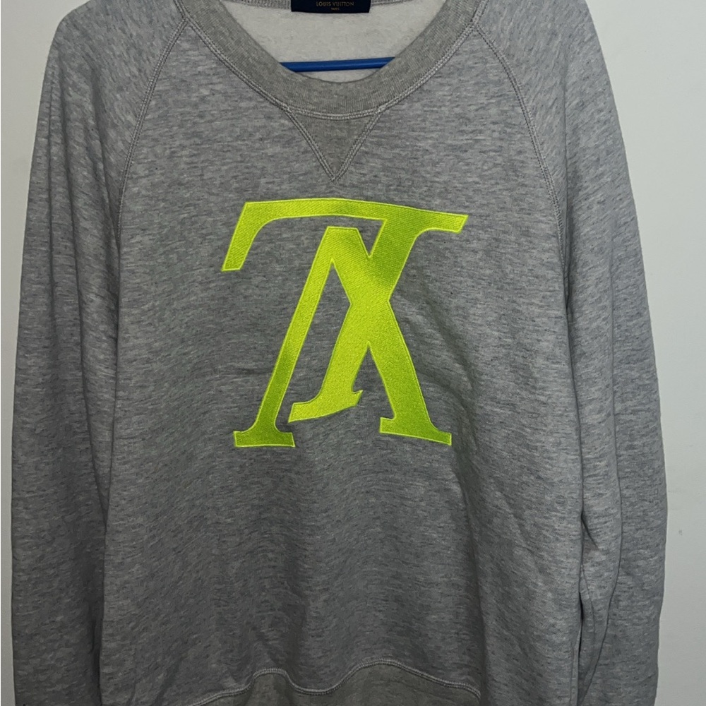 Louis Vuitton Sweatshirt with Neon Green Logo